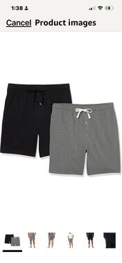 Amazon Essentials Knit Pajama Shorts Black And grey XL